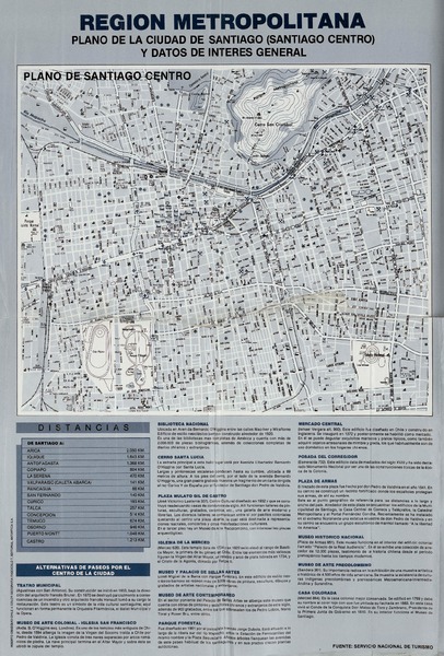 Región Metropolitana Plano De La Ciudad De Santiago Santiago Centro Y Datos De Interés General 3630